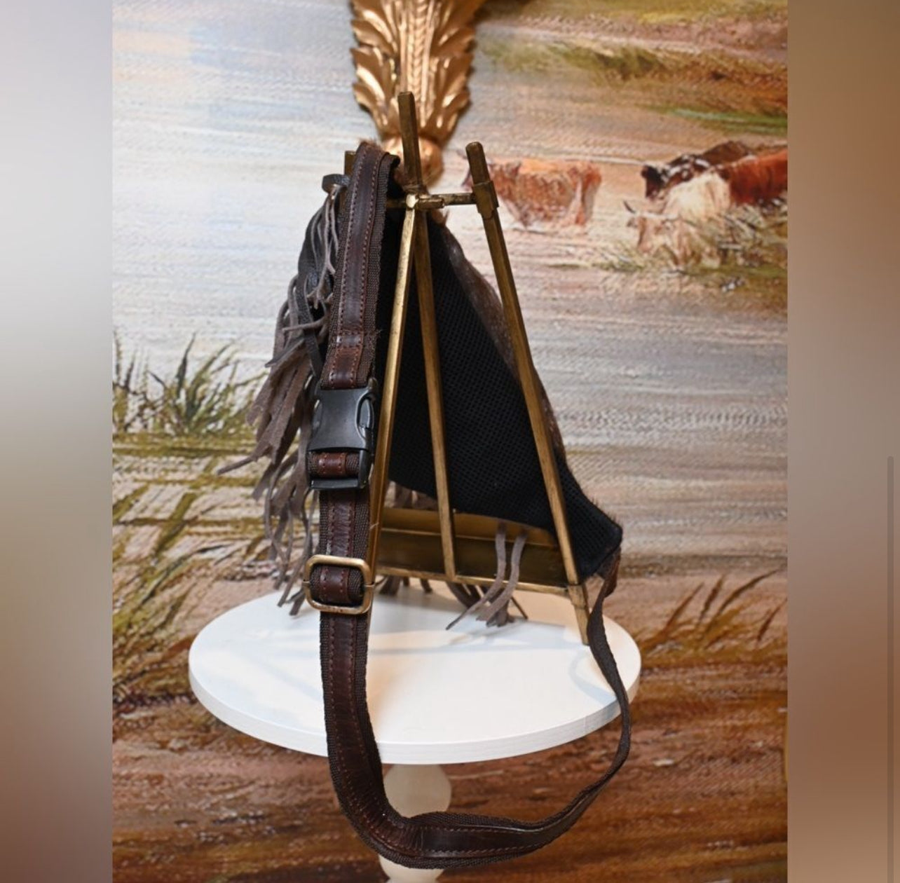 Cowhide Fringe Crossbody Hip Bag – Dark Chocolate